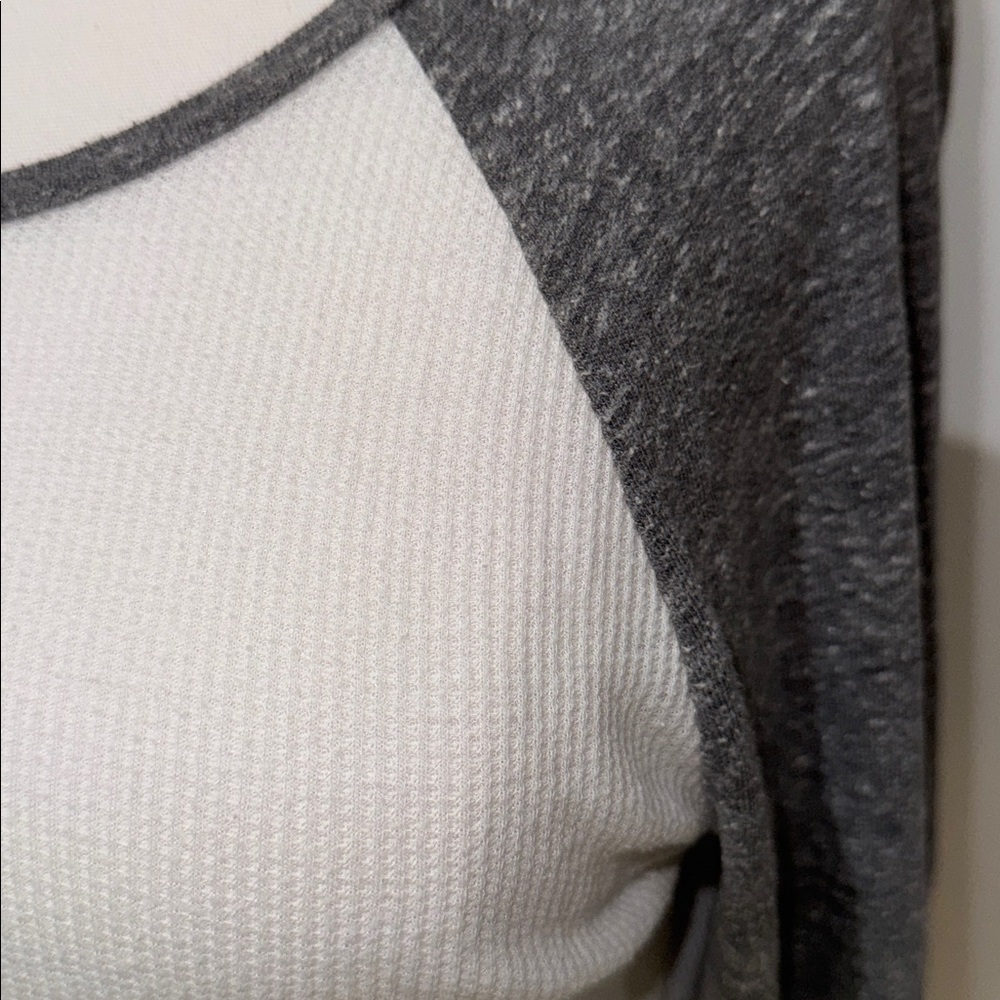 Lucky Brand Charcoal and Cream Long Sleeve Tee - Picture 2 of 5
